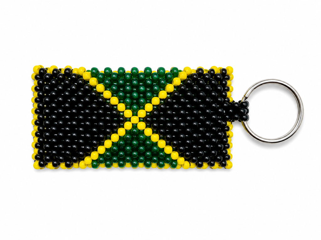 Jamaican Handmade Beaded Keychain